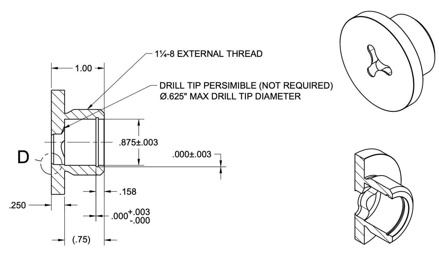 1 1/4"-8 PIKA Screw
