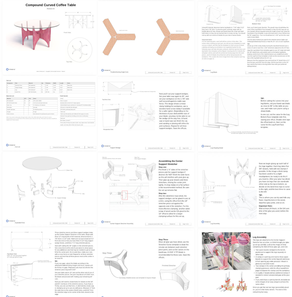 Compound Curve Coffee Table Plan